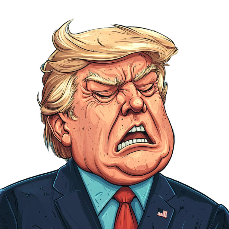 Satirical Politician Cartoon Vinyl Car Decal Sticker – Waterproof & UV-Resistant 8"