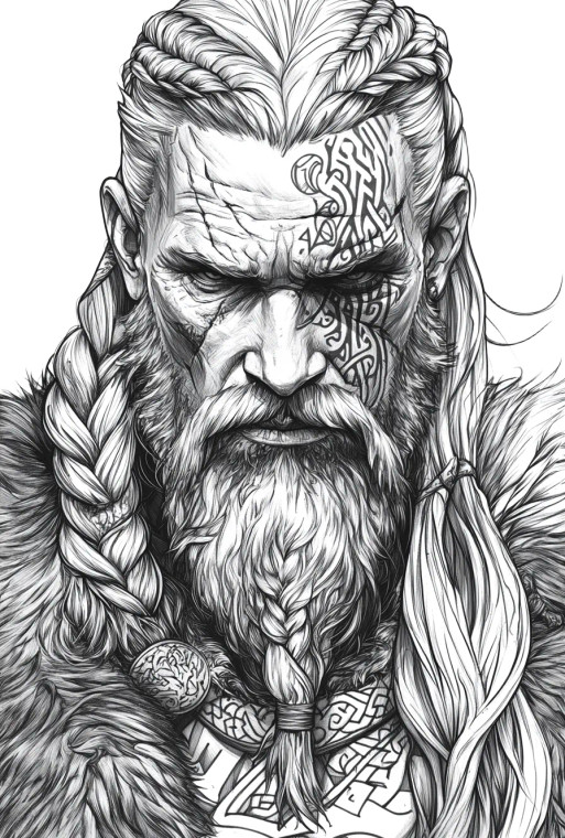 Viking Warrior Line Art Vinyl Car Decal Sticker – Waterproof & UV-Resistant 8"