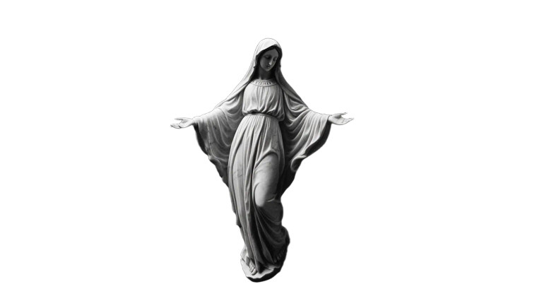 Floating Mary Statuette Vinyl Car Decal Sticker – Waterproof & UV-Resistant 8"