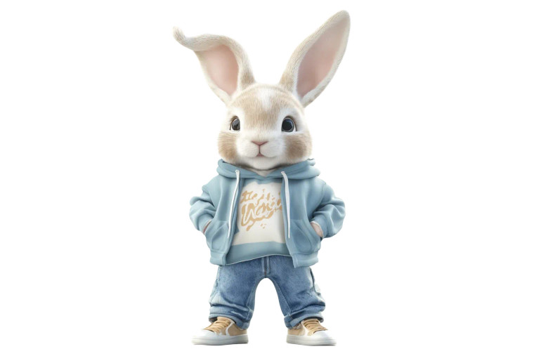 Bunny In Jeans Vinyl Car Decal Sticker – Waterproof & UV-Resistant 8"