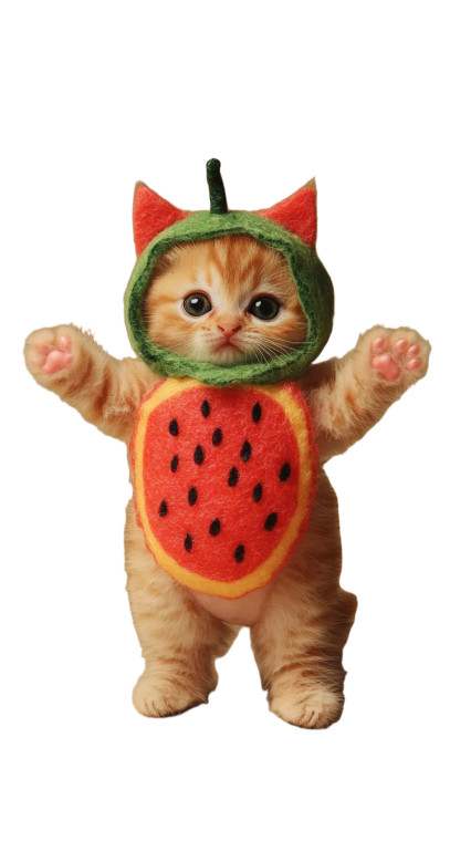 Watermelon Kitten Doll Vinyl Car Decal Sticker – Waterproof & UV-Resistant 8"