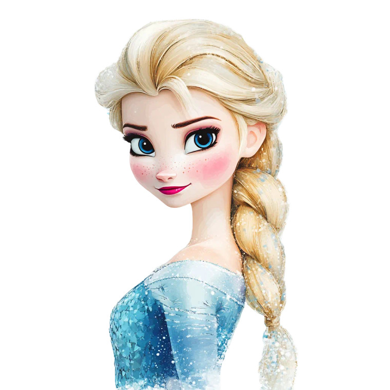 Elsa Vector Illustration Vinyl Car Decal Sticker – Waterproof & UV-Resistant 8"