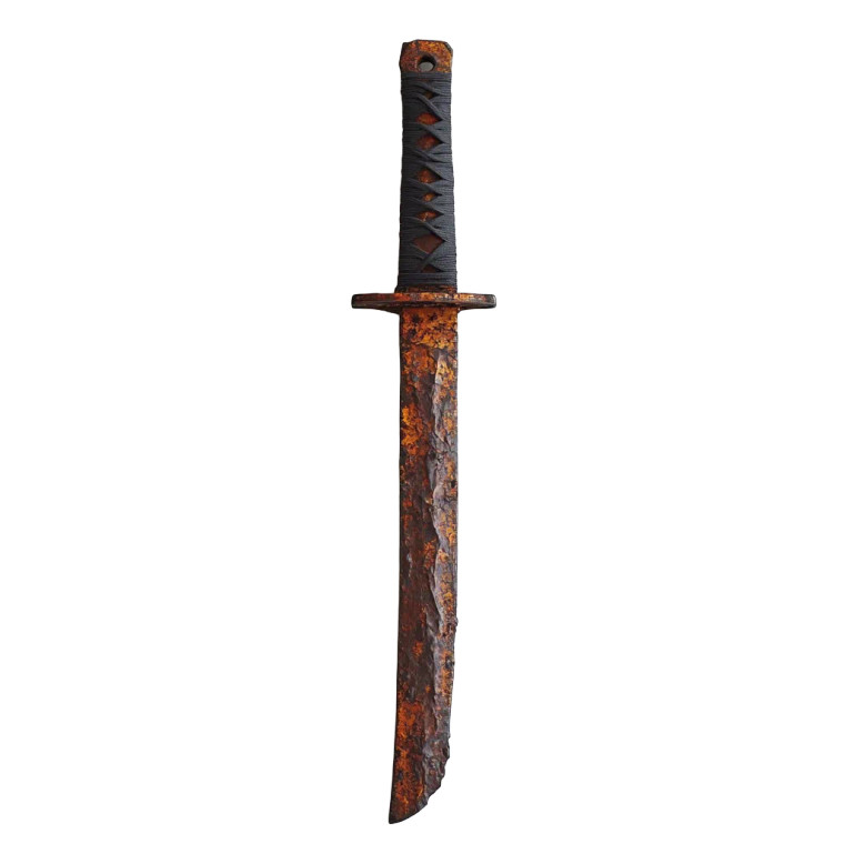 Rusty Katana Vinyl Car Decal Sticker – Waterproof & UV-Resistant 8"