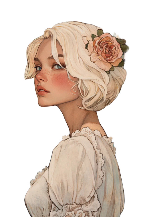 Art Nouveau Portrait Vinyl Car Decal Sticker – Waterproof & UV-Resistant 8"