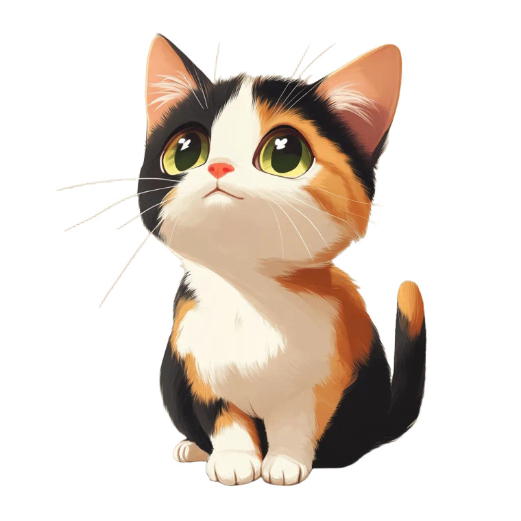 Ghibli Calico Cat Vinyl Car Decal Sticker – Waterproof & UV-Resistant 8"