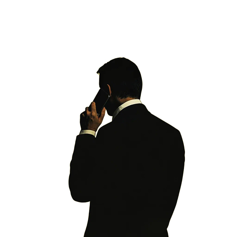 Silhouetted Businessman Calling Vinyl Car Decal Sticker – Waterproof & UV-Resistant 8"