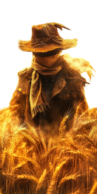 Golden Wheat Scarecrow Vinyl Car Decal Sticker – Waterproof & UV-Resistant 8"