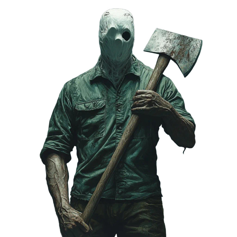 Eerie Faceless Lumberjack Vinyl Car Decal Sticker – Waterproof & UV-Resistant 8"
