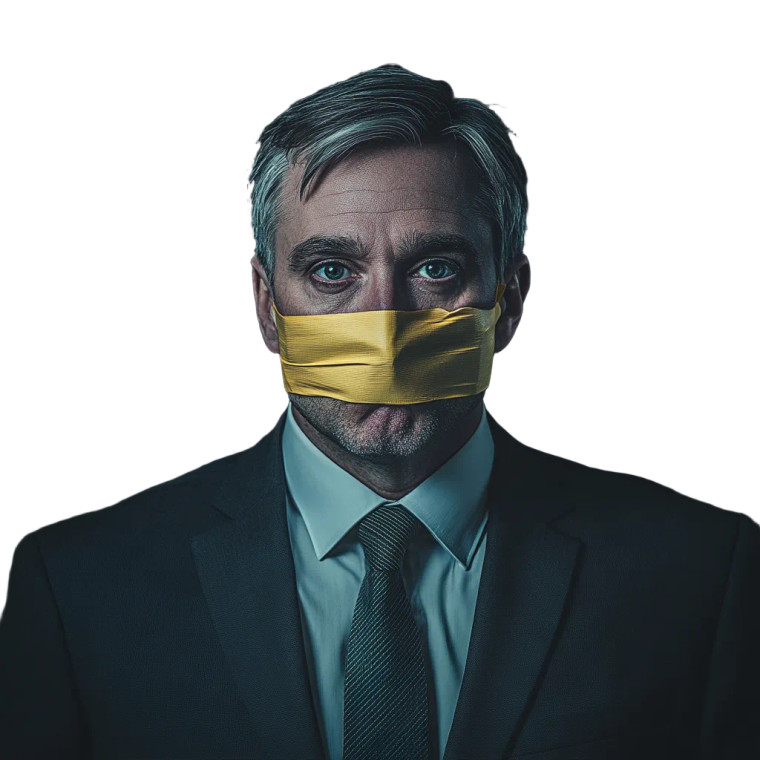 Silenced Businessman Vinyl Car Decal Sticker – Waterproof & UV-Resistant 8"