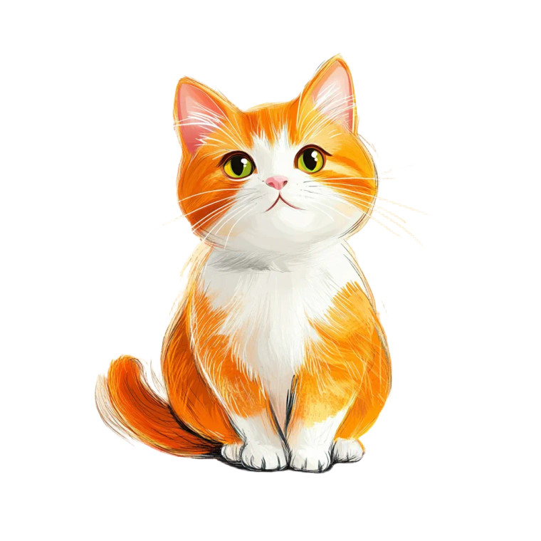 European Cat Drawing Vinyl Car Decal Sticker – Waterproof & UV-Resistant 8"