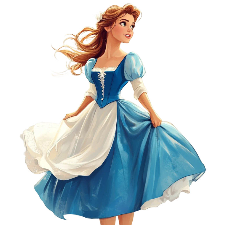 Belle In Dress Vinyl Car Decal Sticker – Waterproof & UV-Resistant 8"