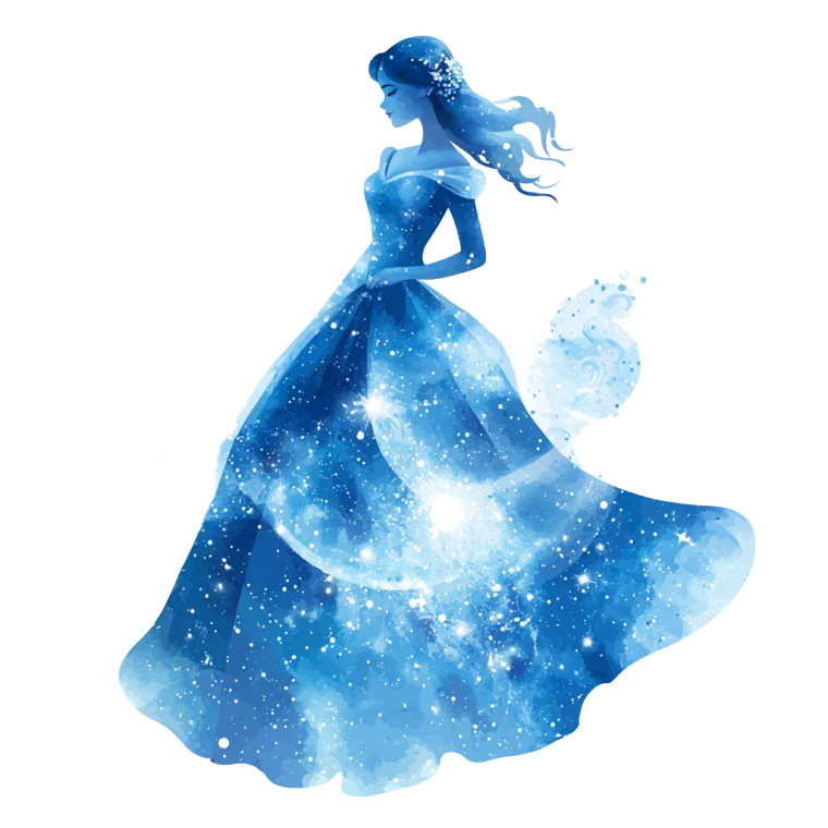 Princess Silhouette Illustration Vinyl Car Decal Sticker – Waterproof & UV-Resistant 8"
