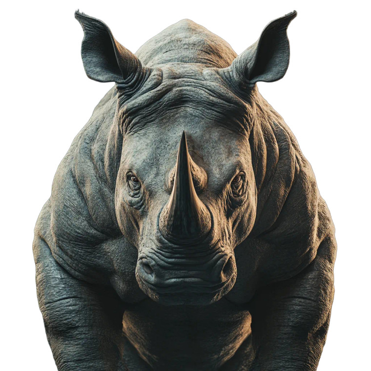 Humanoid Rhino Portrait Vinyl Car Decal Sticker – Waterproof & UV-Resistant 8"