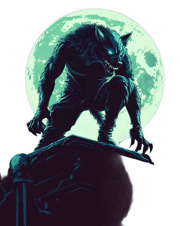 Dieselpunk Werewolf Vinyl Car Decal Sticker – Waterproof & UV-Resistant 8"