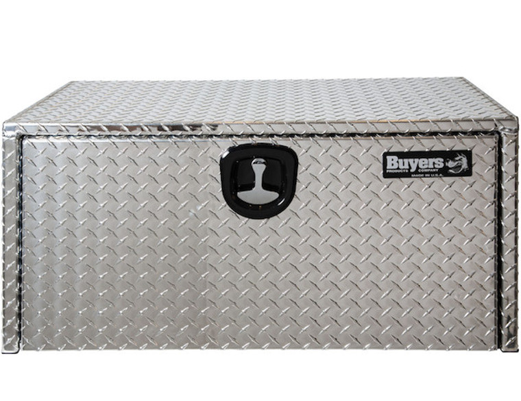 Heavy Duty 24x18x18 Underbody Diamond Tread Aluminum Tool Box | Secure w/ Recessed Drop Door & T-Latch