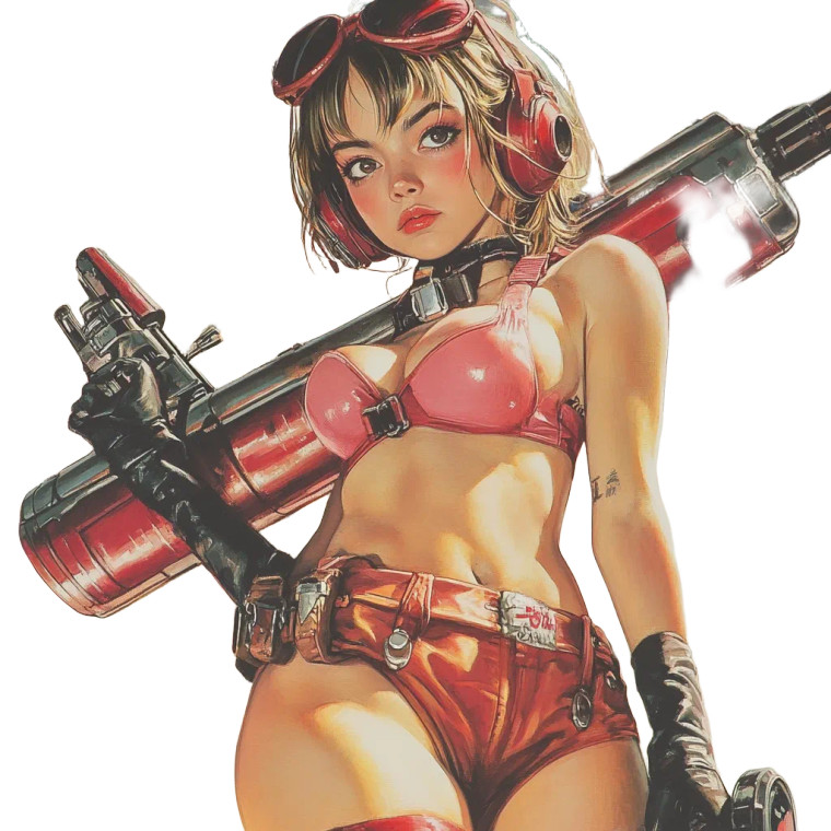 Tank Girl Illustration V2 Vinyl Car Decal Sticker – Waterproof & UV-Resistant 8"