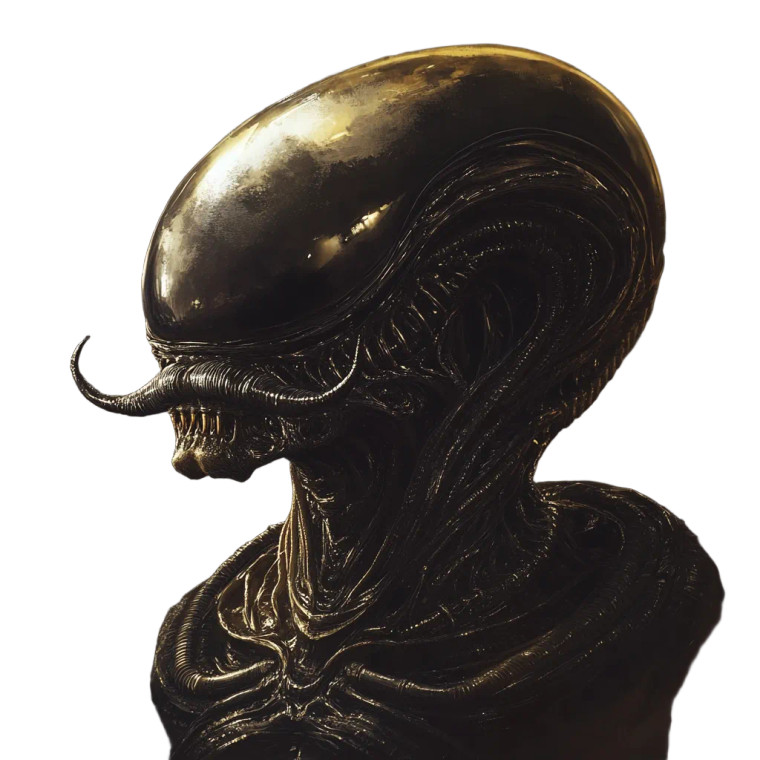 Mustachioed Xenomorph Vinyl Car Decal Sticker – Waterproof & UV-Resistant 8"