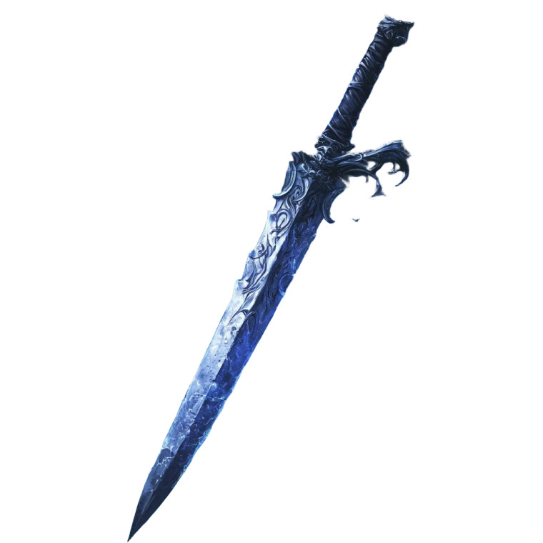 Fantasy Silver Dagger Vinyl Car Decal Sticker – Waterproof & UV-Resistant 8"