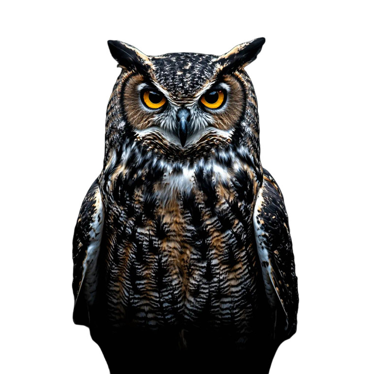 Owl On Black Vinyl Car Decal Sticker – Waterproof & UV-Resistant 8"