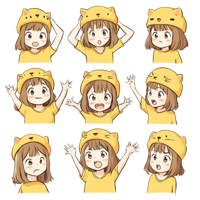 Cute Cat Hat Girl Vinyl Car Decal Sticker – Waterproof & UV-Resistant 8"