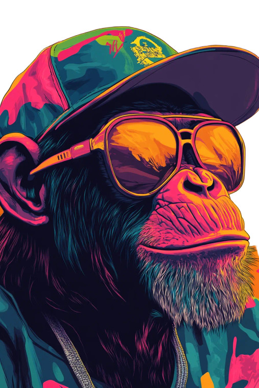 Chimp Rapper Art Vinyl Car Decal Sticker – Waterproof & UV-Resistant 8"