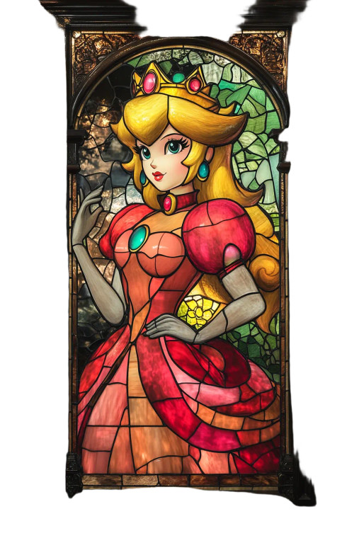 Stained Glass Peach V2 Vinyl Car Decal Sticker – Waterproof & UV-Resistant 8"