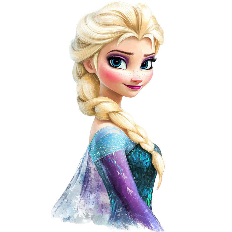 Watercolor Elsa Vinyl Car Decal Sticker – Waterproof & UV-Resistant 8"