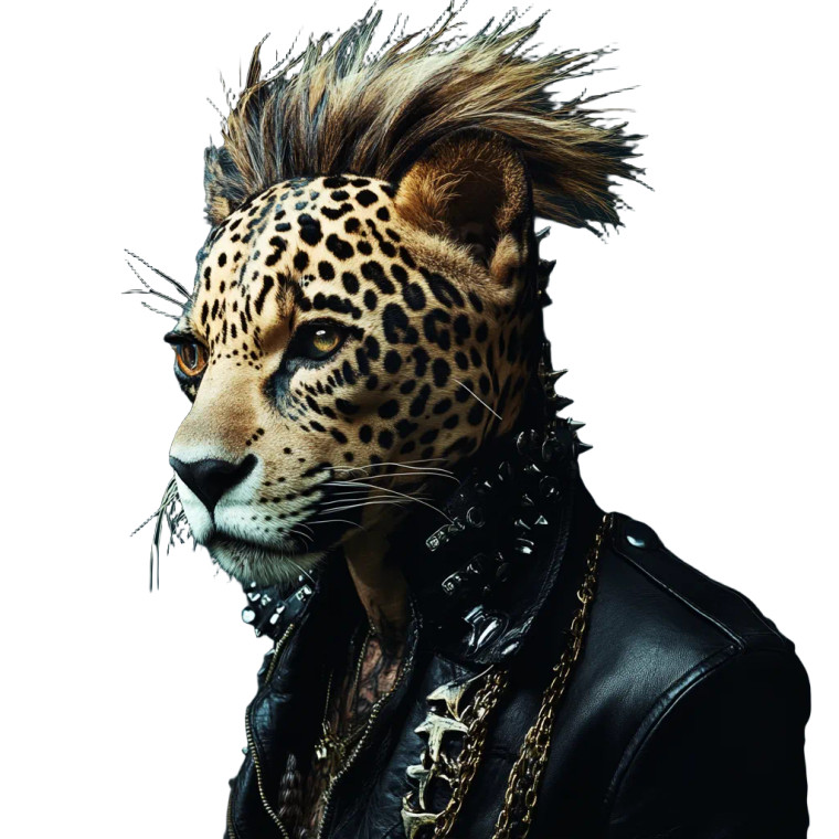Jaguar Punk Portrait Vinyl Car Decal Sticker – Waterproof & UV-Resistant 8"