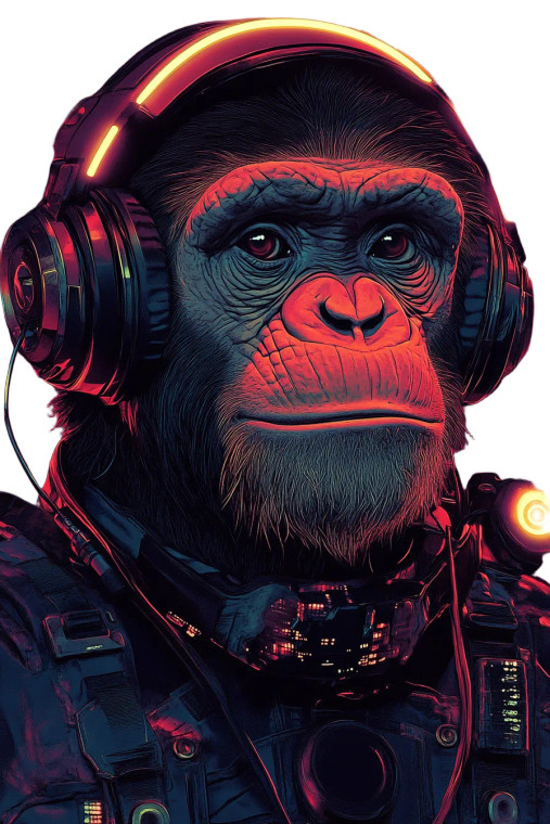 Chimp Dj Sci-Fi Vinyl Car Decal Sticker – Waterproof & UV-Resistant 8"