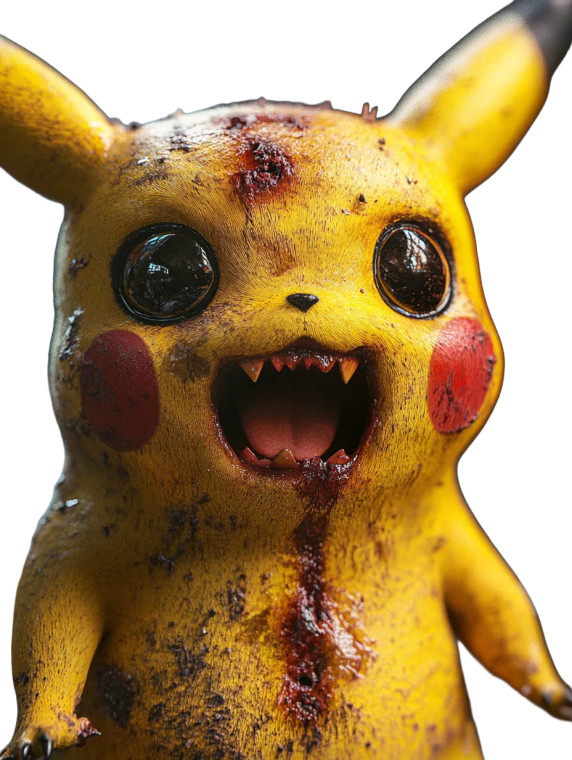 Pikachu Horror Vinyl Car Decal Sticker – Waterproof & UV-Resistant 8"
