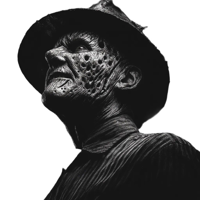 Freddy Krueger Portrait Vinyl Car Decal Sticker – Waterproof & UV-Resistant 8"