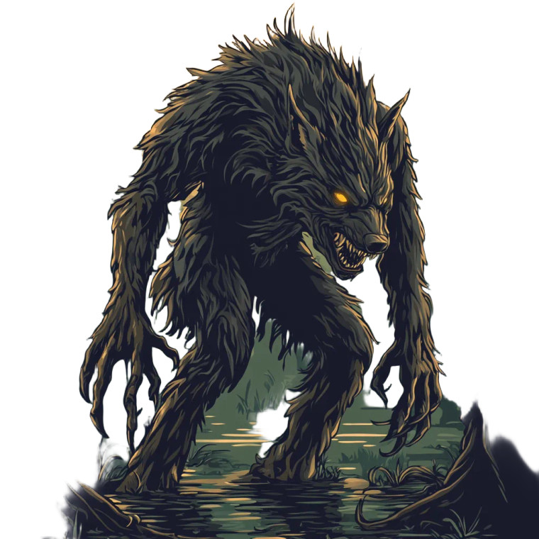 Scary Rougarou Vinyl Car Decal Sticker – Waterproof & UV-Resistant 8"