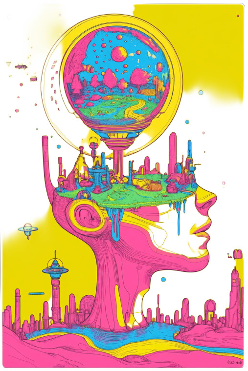 Cyberpunk Consciousness Being Vinyl Car Decal Sticker – Waterproof & UV-Resistant 8"