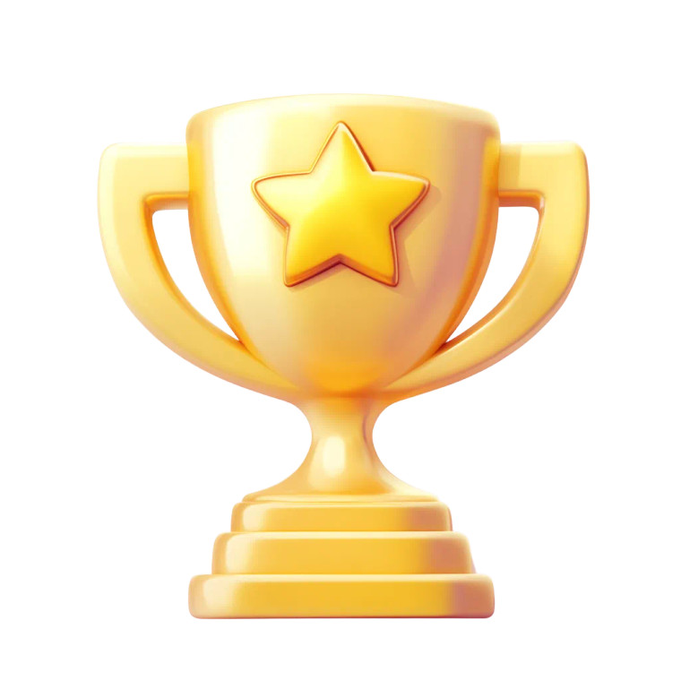 Gold Trophy Icon V2 Vinyl Car Decal Sticker – Waterproof & UV-Resistant 8"