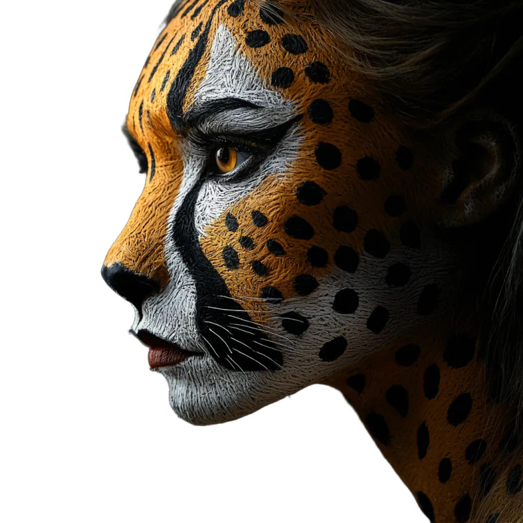Cheetah Woman Vinyl Car Decal Sticker – Waterproof & UV-Resistant 8"