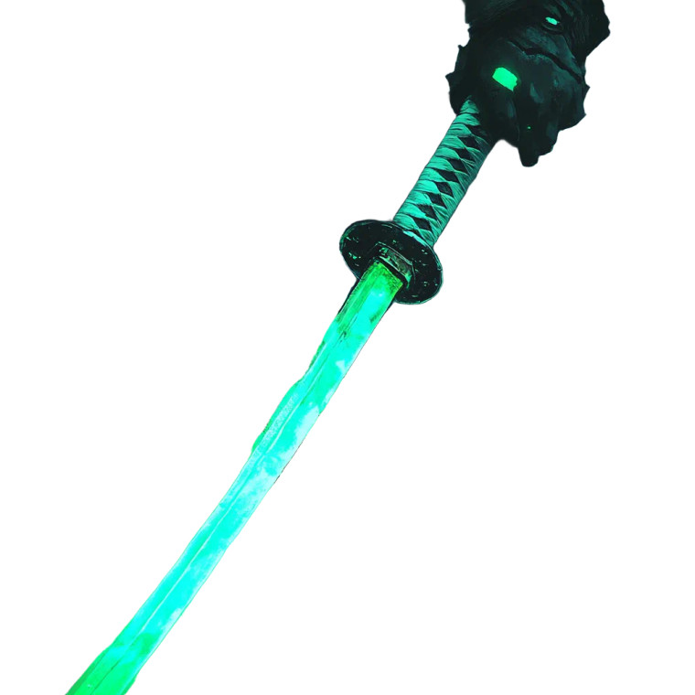 Neon Katana Art Vinyl Car Decal Sticker – Waterproof & UV-Resistant 8"