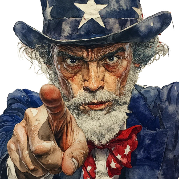 Uncle Sam Poster V2 Vinyl Car Decal Sticker – Waterproof & UV-Resistant 8"