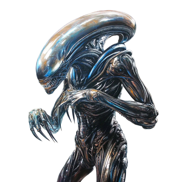 Iconic Xenomorph Portrait Vinyl Car Decal Sticker – Waterproof & UV-Resistant 8"