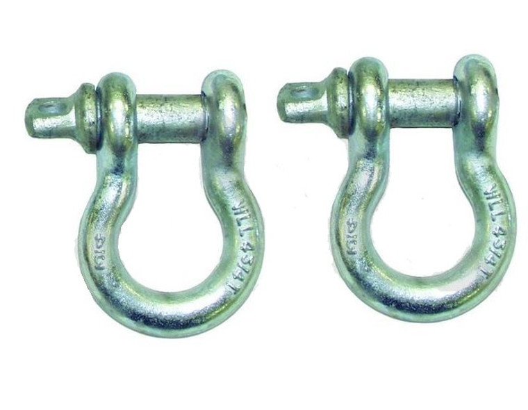 Heavy Duty Set of 2 D-Rings by Crown Automotive | 9,500 lb Weight Rating, Zinc Coated, Easy Install