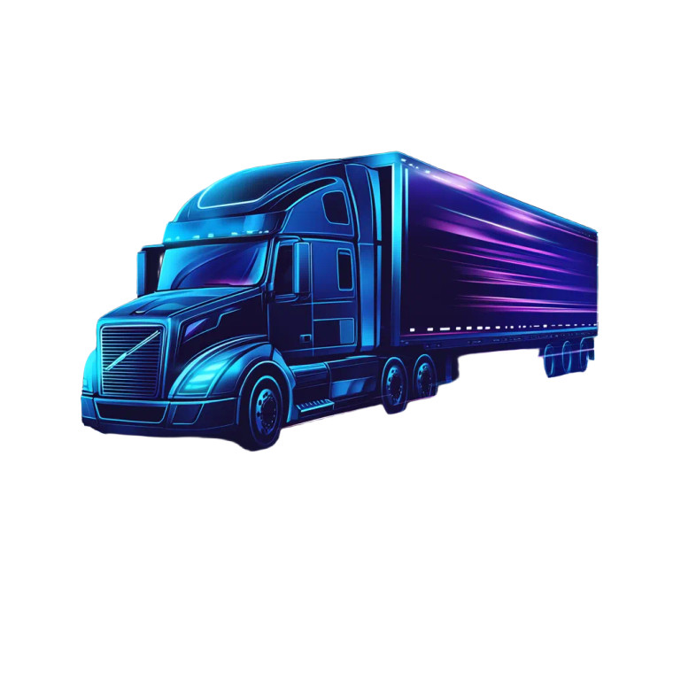 Stylized Blue Truck Vinyl Car Decal Sticker – Waterproof & UV-Resistant 8"