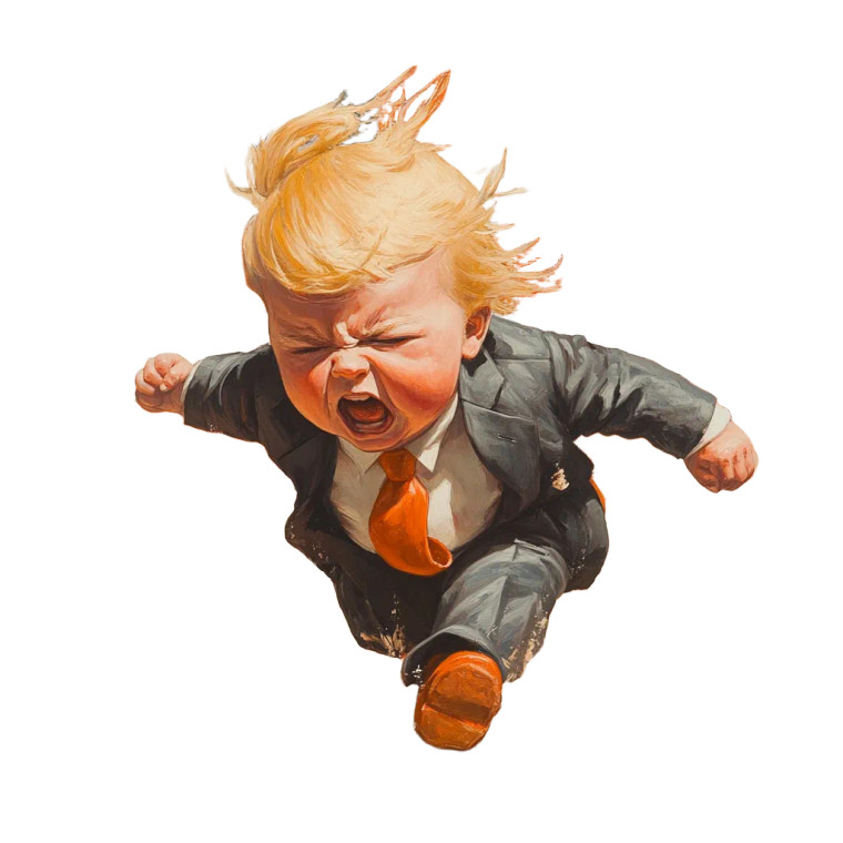 Orange Baby In Suit Vinyl Car Decal Sticker – Waterproof & UV-Resistant 8"