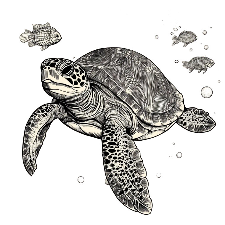 Happy Turtle Tattoo Vinyl Car Decal Sticker – Waterproof & UV-Resistant 8"