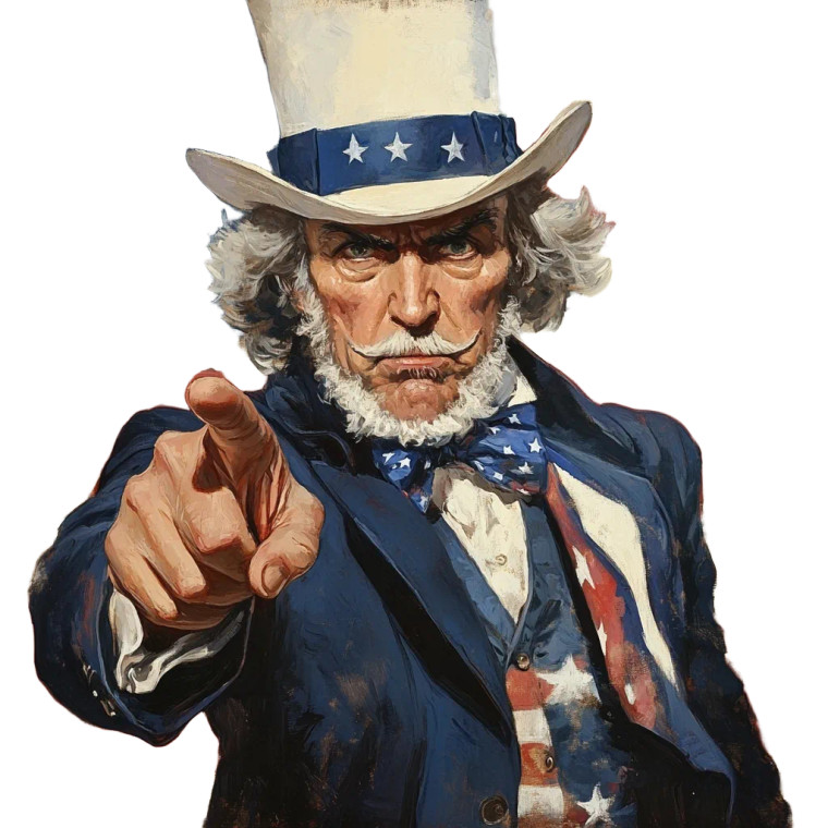 Uncle Sam Poster V3 Vinyl Car Decal Sticker – Waterproof & UV-Resistant 8"