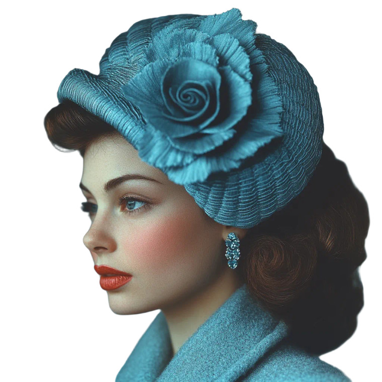 Blue Rose Hat Vinyl Car Decal Sticker – Waterproof & UV-Resistant 8"