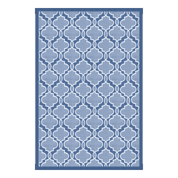 Sturdy Blue Patio Mat | 12ft x 8ft Polypropylene Fabric | UV & Mold Resistant