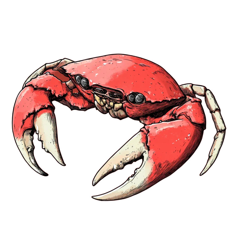 Cartoon Crab Claw Vinyl Car Decal Sticker – Waterproof & UV-Resistant 8"