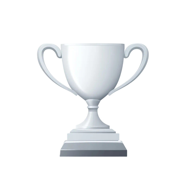 White Trophy Icon Vinyl Car Decal Sticker – Waterproof & UV-Resistant 8"