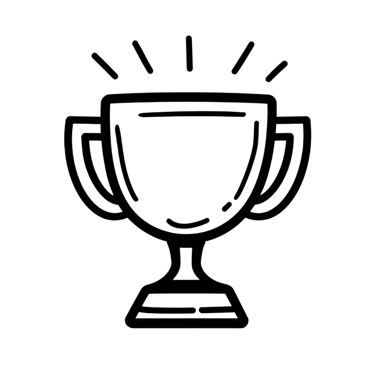 School Trophy Doodle Vinyl Car Decal Sticker – Waterproof & UV-Resistant 8"