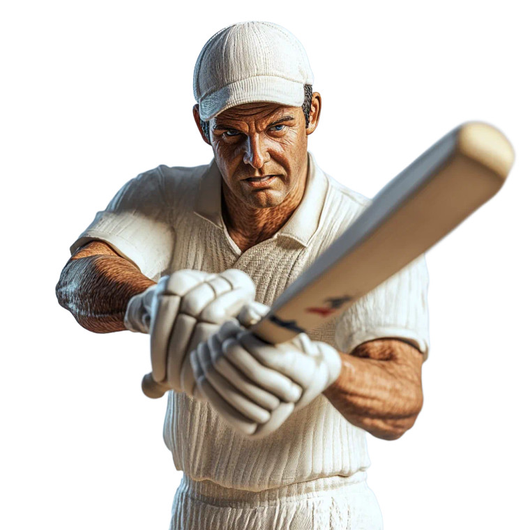 Cricketer Figurine Vinyl Car Decal Sticker – Waterproof & UV-Resistant 8"