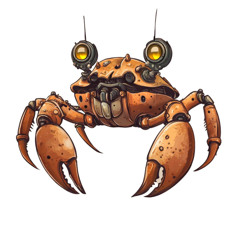 Steampunk Crab Vinyl Car Decal Sticker – Waterproof & UV-Resistant 8"